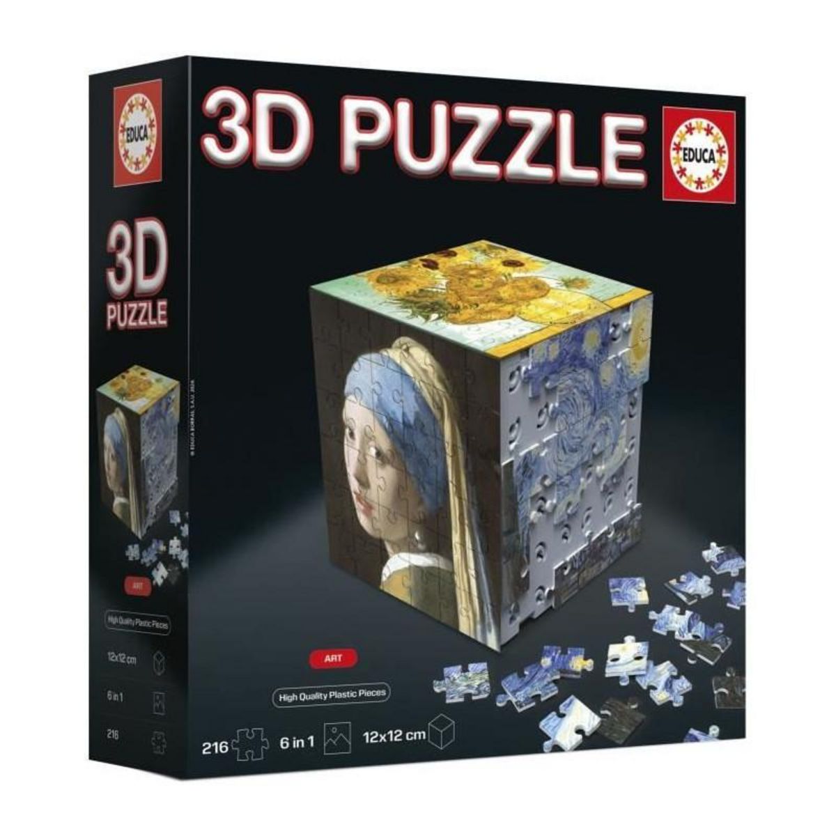 EDUCA Set 6 puzzles x 36 pièces 3D Educa Art