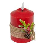 ATMOSPHERA Bougie LED de Noël  Branche  12cm Rouge