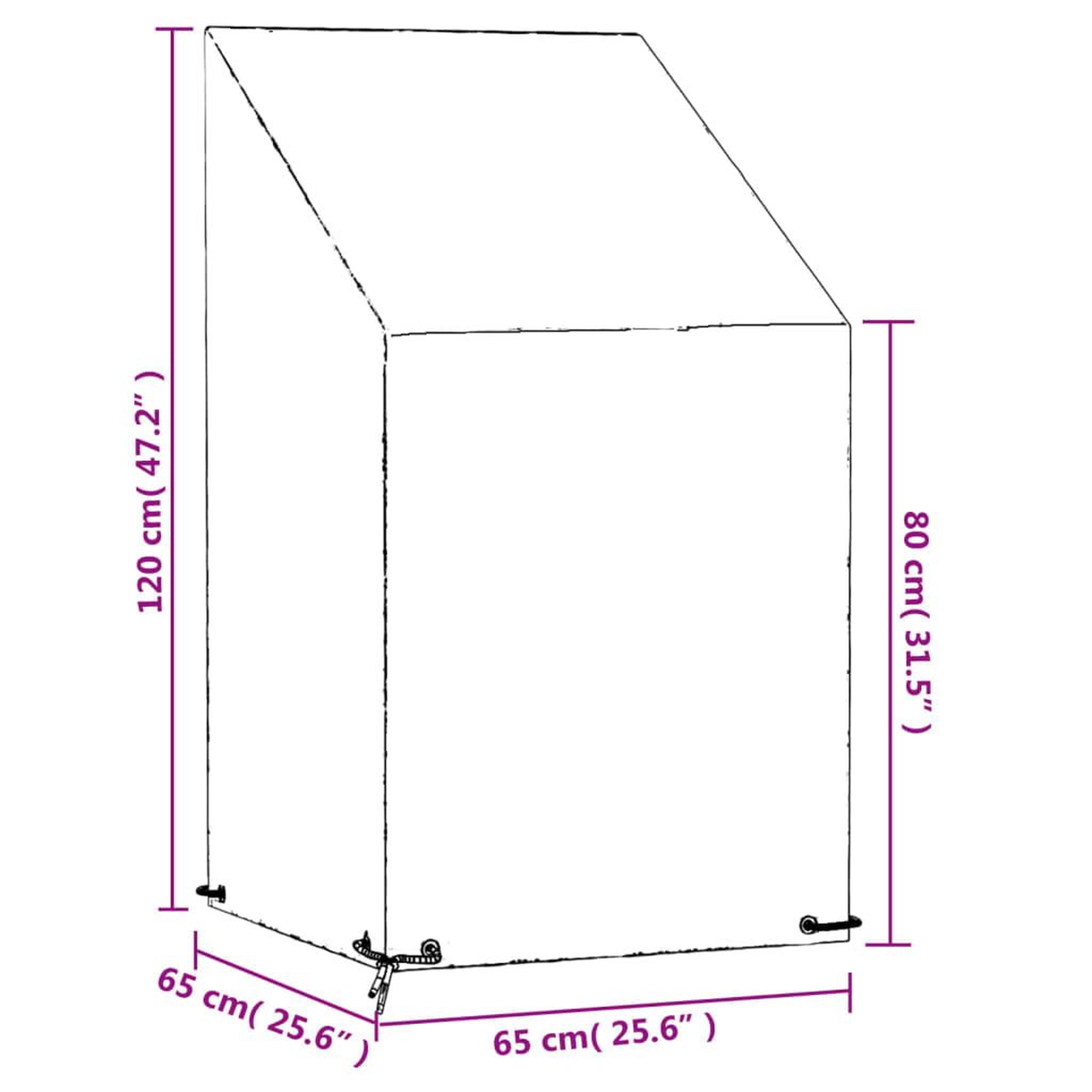Voir la diapositive 6 : VIDAXL Housses de chaise de jardin 2 pcs 8 œillets 65x65x80/120 cm PE
