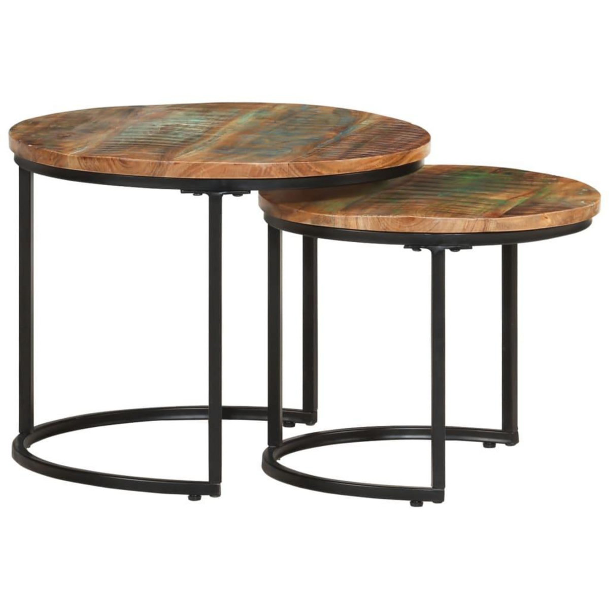 VIDAXL Tables gigognes 2 pcs Bois de recuperation massif