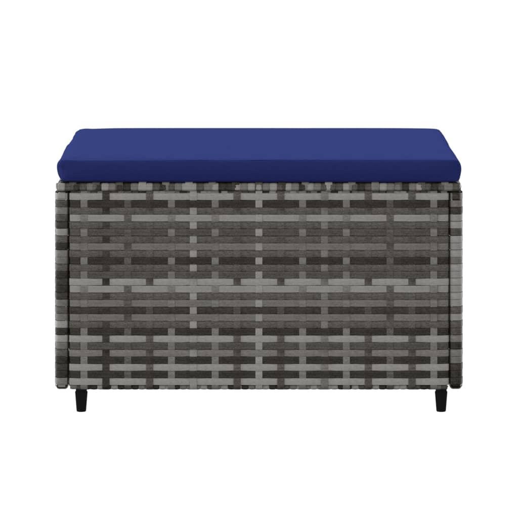 Voir la diapositive 5 : VIDAXL Repose-pieds de jardin et coussins lot de 2 gris resine tressee