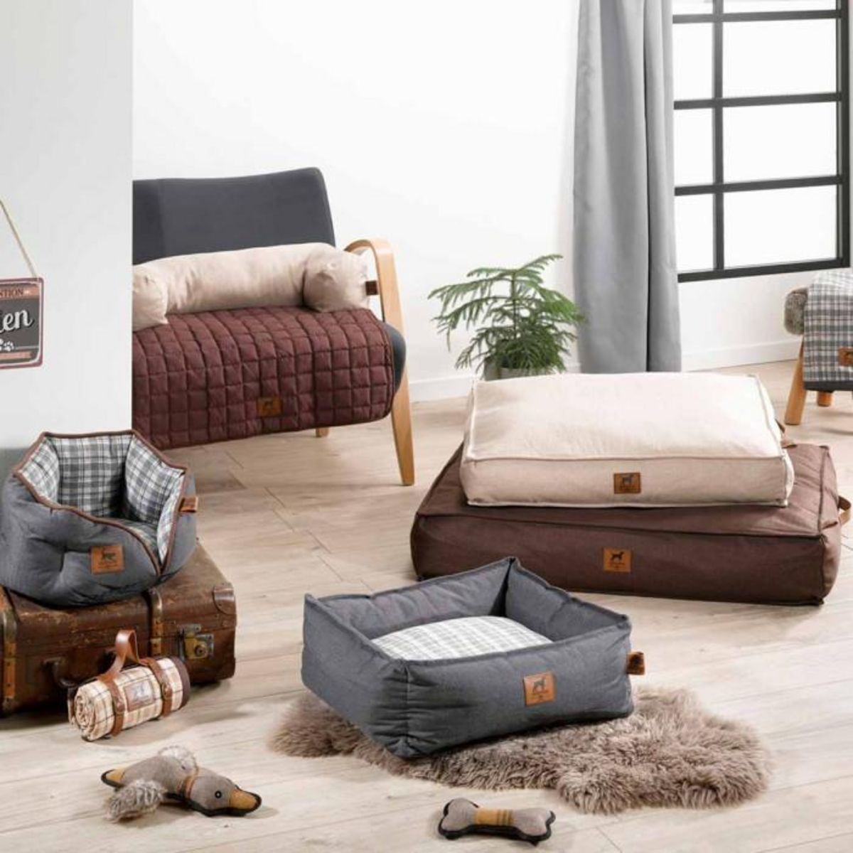 Paris Prix Panier pour Chien & Chat  Héritage  75cm Écru