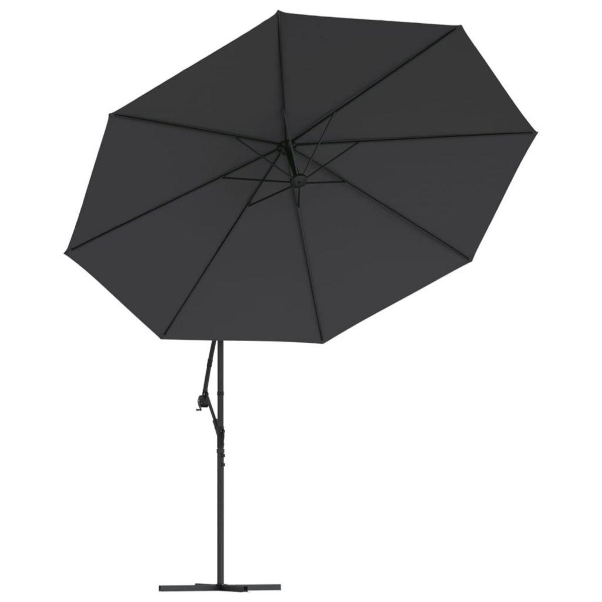 VIDAXL Parasol de jardin en porte-a-faux avec mat en aluminium noir