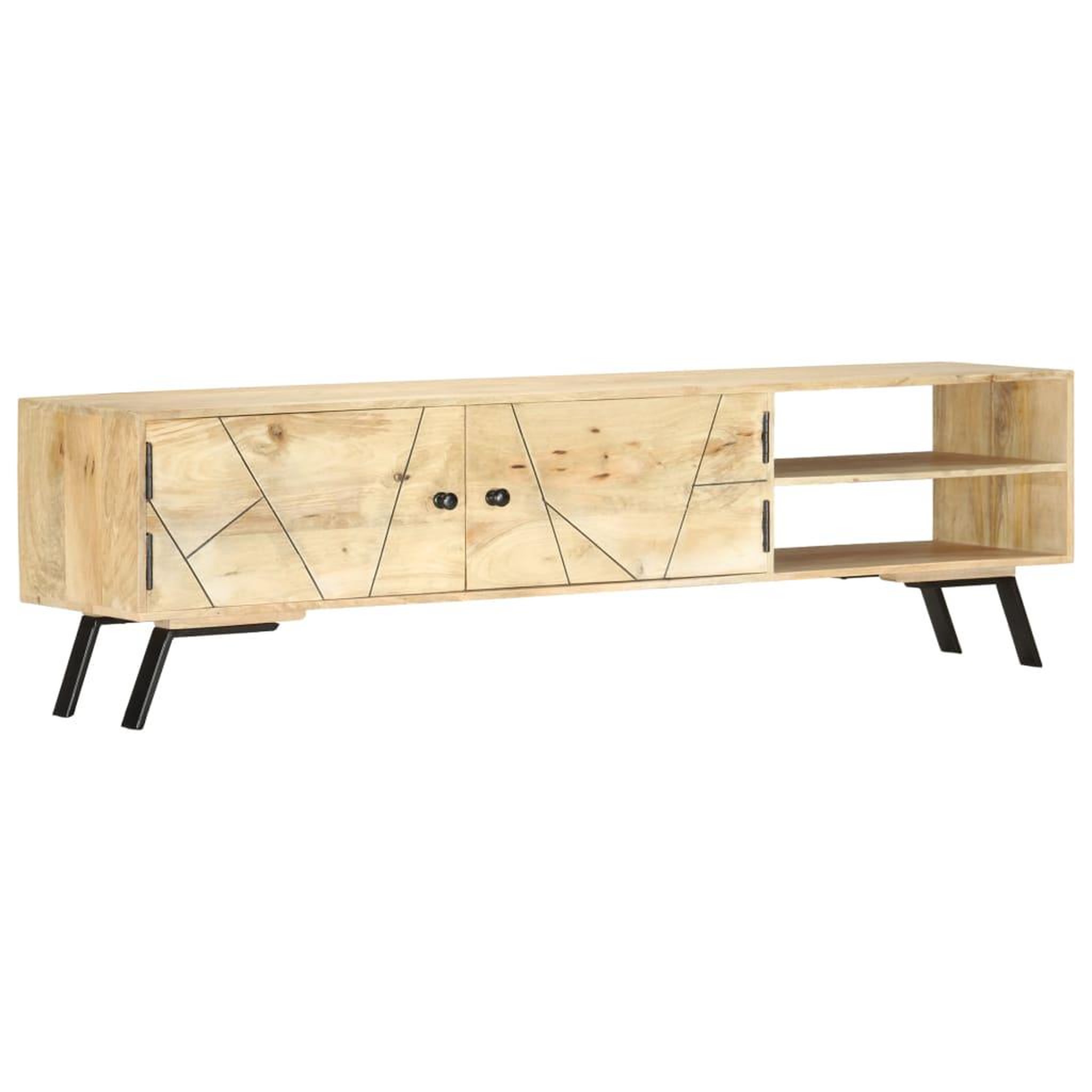 Voir la diapositive 1 : VIDAXL Meuble TV 140x30x40 cm bois de manguier massif