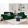Voir la diapositive 5 : BEST MOBILIER Pablo - canapé d'angle droit - 5 places - convertible avec coffre et têtières réglables - en velours
