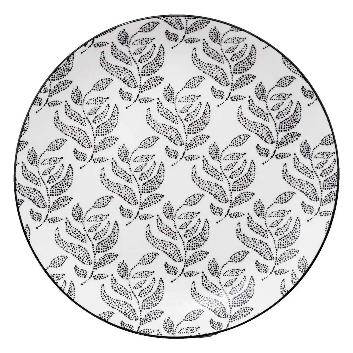 SECRET DE GOURMET Service de Table 18 Pièces  Eva  27cm Blanc & Noir
