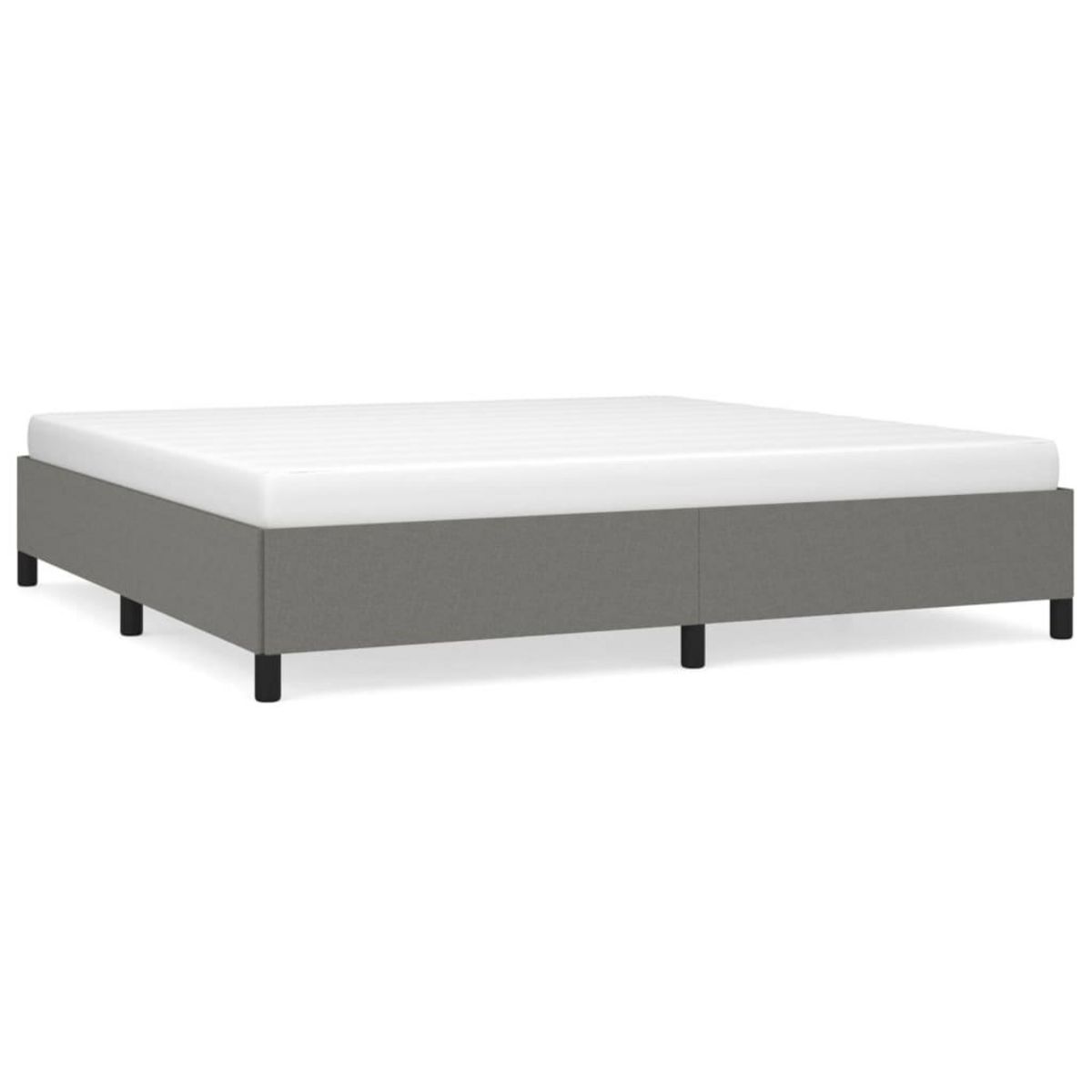 VIDAXL Cadre de lit sans matelas gris fonce 200x200 cm tissu