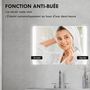 Voir la diapositive 6 : HOMCOM Miroir lumineux LED 24W antibué réglable interrupteur tactile dim. 50L x 4P x 70H cm