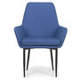 Voir la diapositive 2 : Paris Prix Fauteuil Design en Tissu  Emanuel  97cm Bleu Foncé