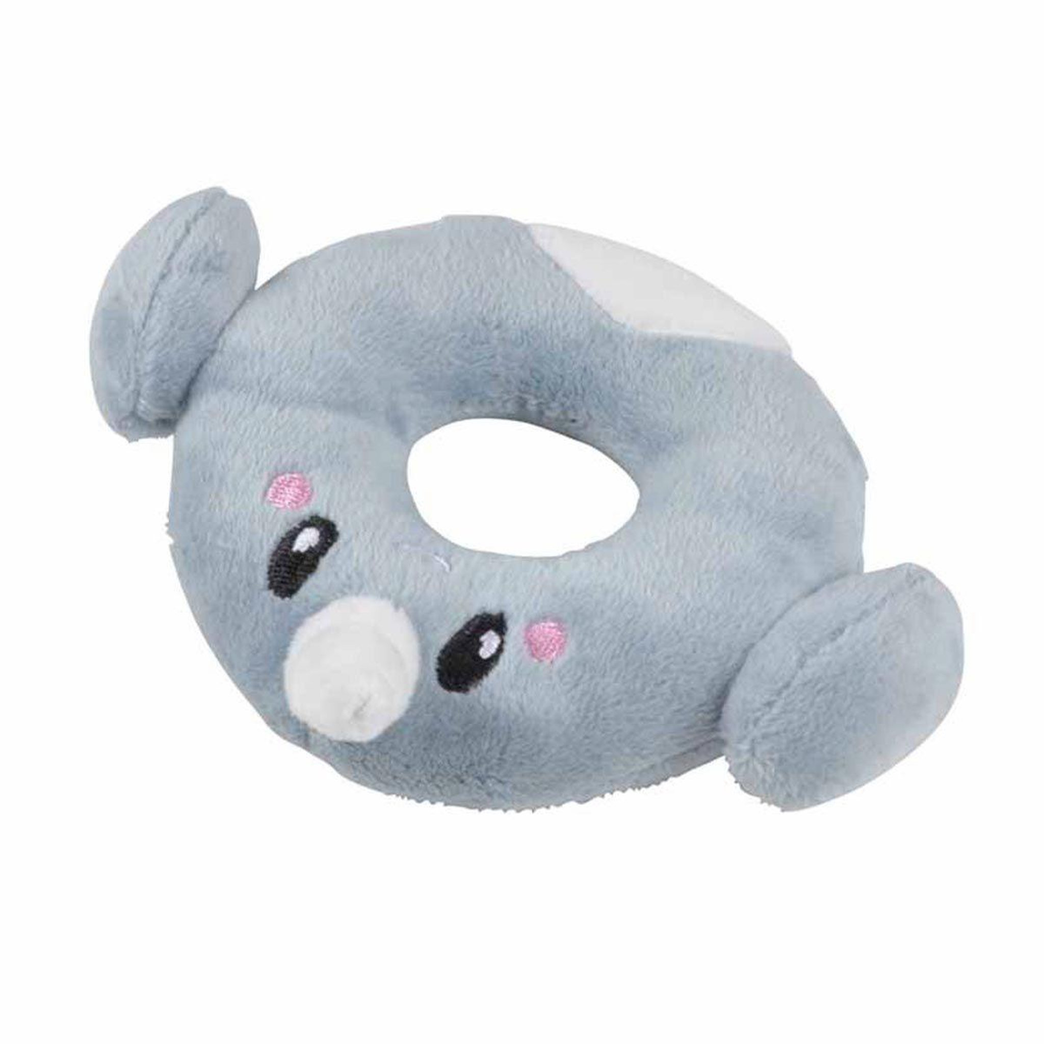 BEBE DOUCEUR Doudou avec hochet  narval océan  12cm bleu