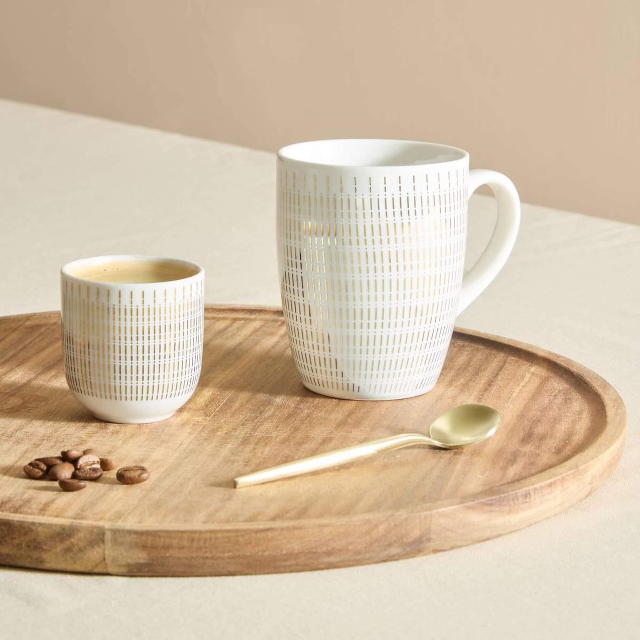 Voir la diapositive 3 : SECRET DE GOURMET Lot de 6 mugs en porcelaine  lunis  36cl doré