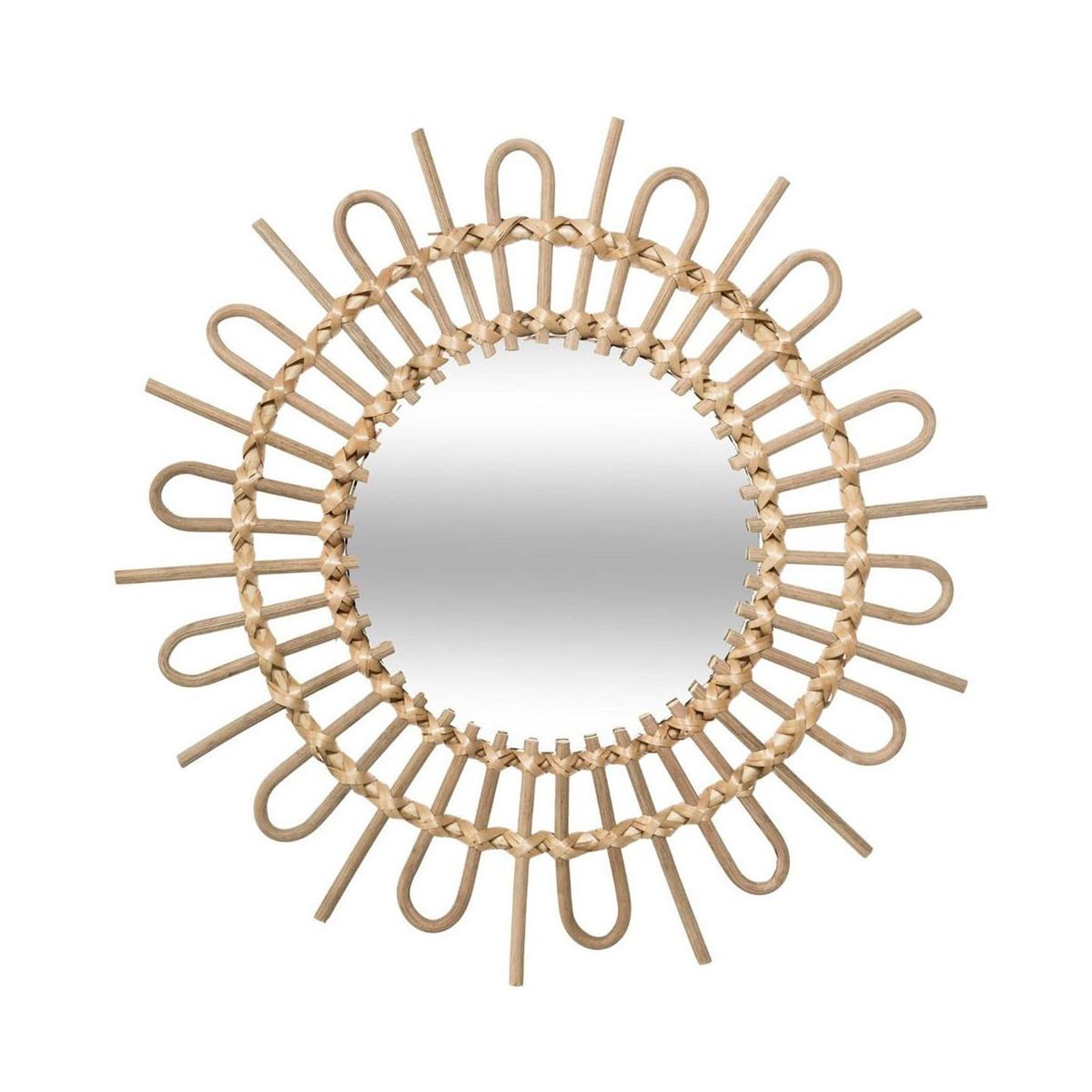 ATMOSPHERA Miroir mural en rotin  soleil  50cm naturel
