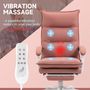 Voir la diapositive 5 : VINSETTO Fauteuil de bureau massant chauffant inclinable réglable repose-pieds rétractable microfibre rose