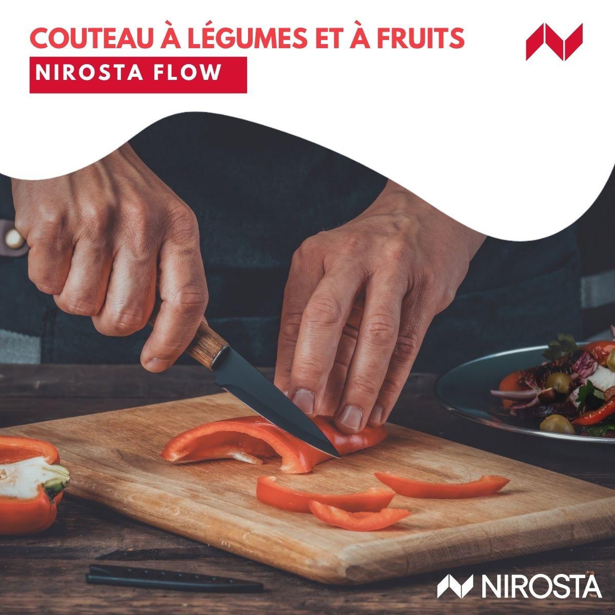 Voir la diapositive 3 : NIROSTA Couteau à légumes 19,5 cm Nirosta Flow