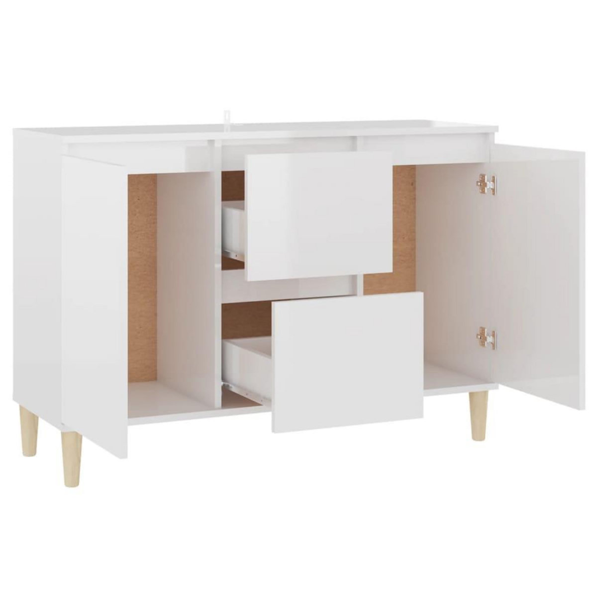 VIDAXL Buffet blanc brillant 101x35x70 cm bois d'ingenierie