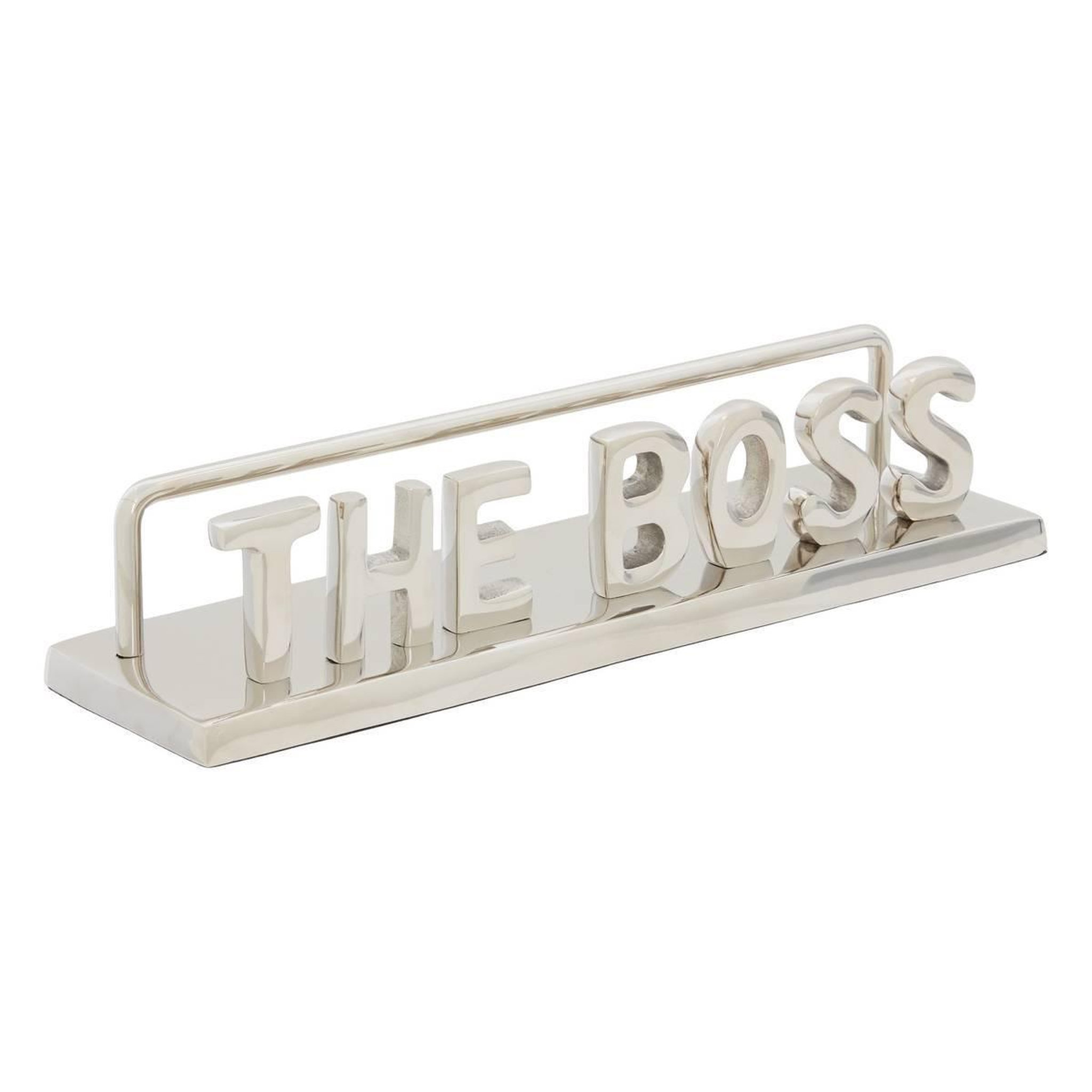 ATMOSPHERA Mot déco à poser  the boss  31cm argent