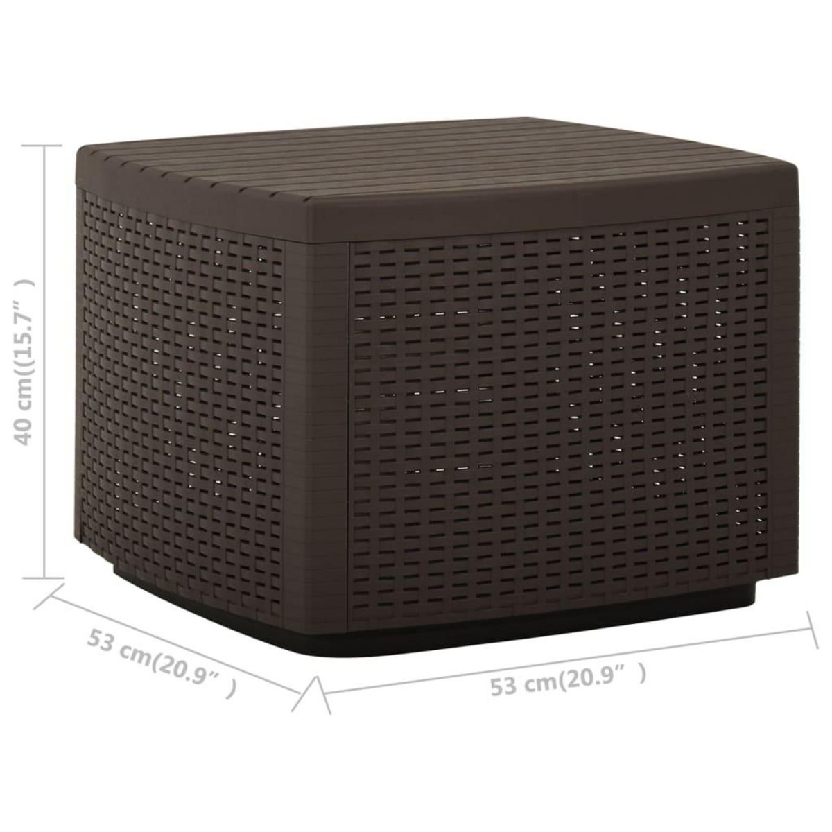 VIDAXL Table de jardin Moka 53x53x40 cm Plastique