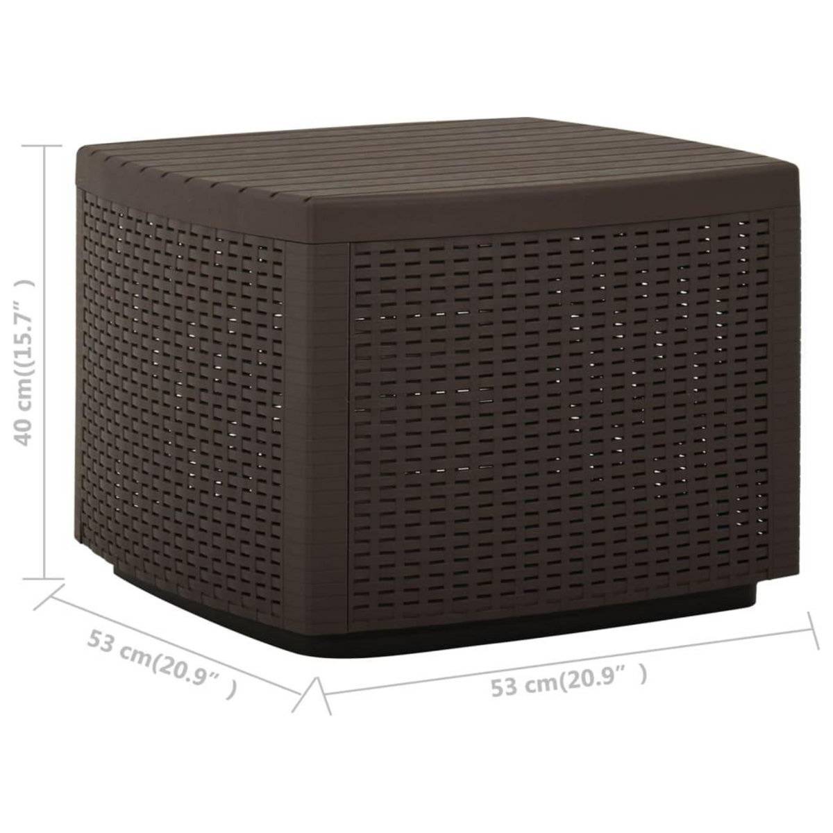 VIDAXL Table de jardin Moka 53x53x40 cm Plastique