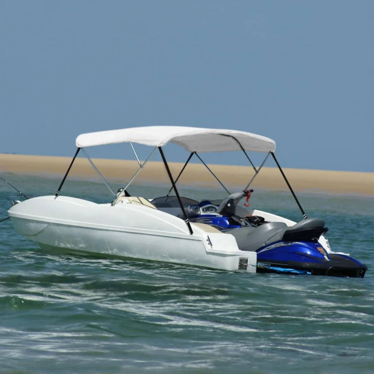 VIDAXL Auvent bimini a 3 arceaux Blanc 183x140x137 cm