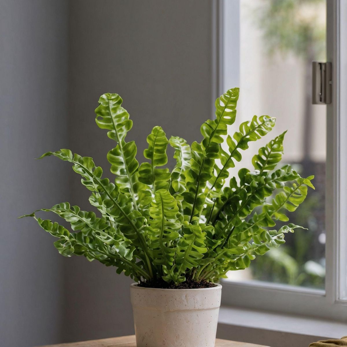 PLANT IN A BOX Fougère nid d'oiseau - Asplenium nidus 'Crispy Wave' - Hauteur 25-40cm - ⌀12cm