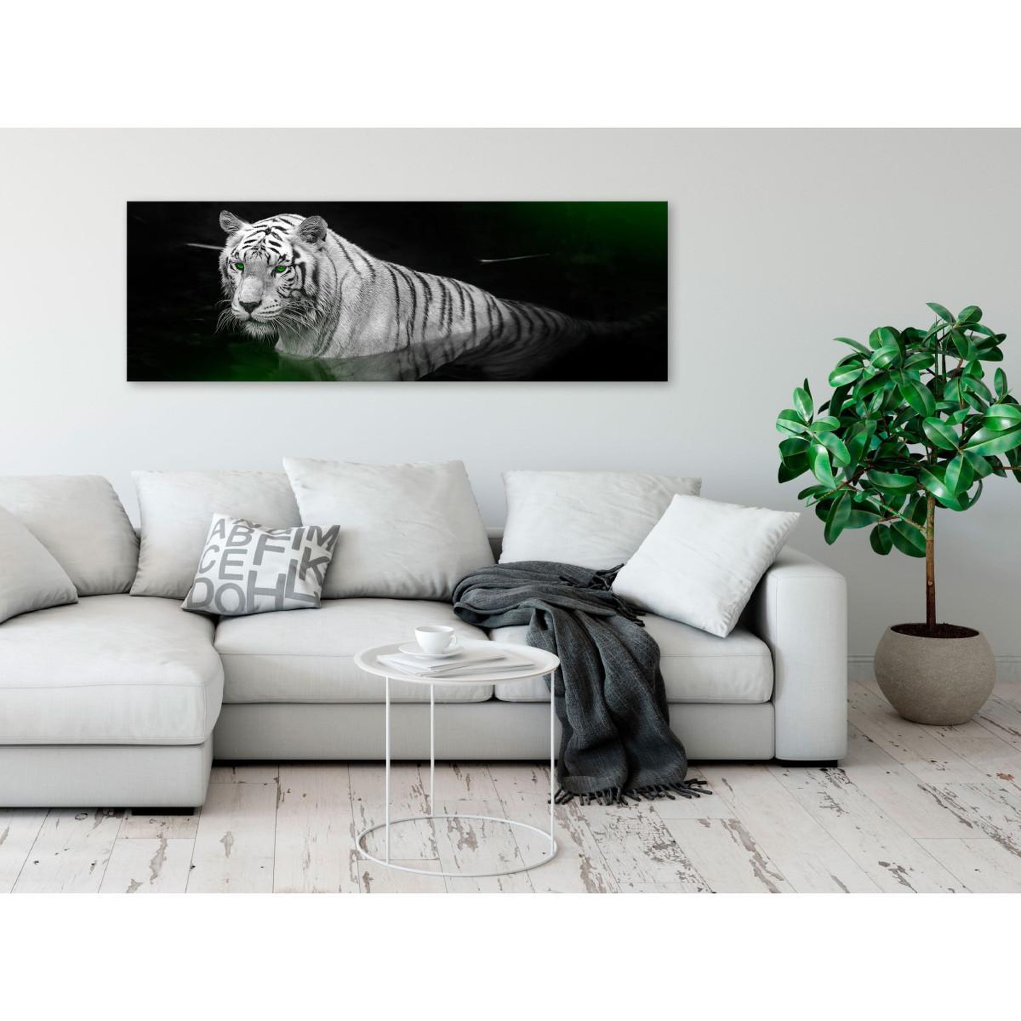 Voir la diapositive 2 : Paris Prix Tableau Imprimé  Shining Tiger Green Narrow
