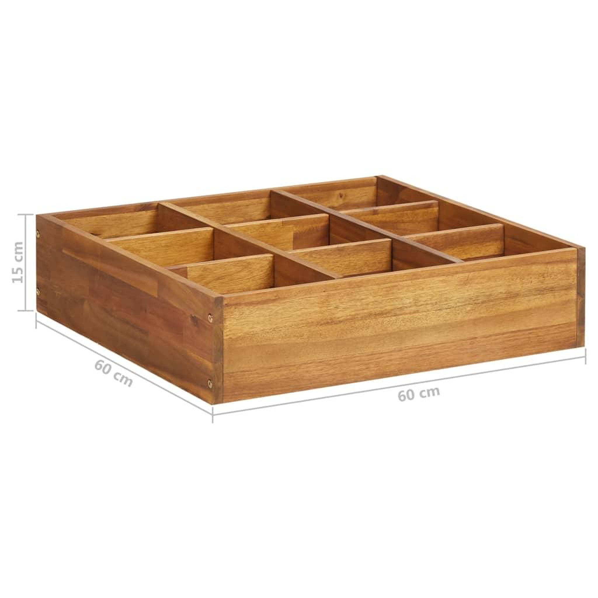 Voir la diapositive 6 : VIDAXL Lit surelevede jardin a herbes bois d'acacia massif 60x60x15 cm