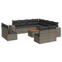 Voir la diapositive 2 : VIDAXL Salon de jardin avec coussins 12 pcs gris resine tressee