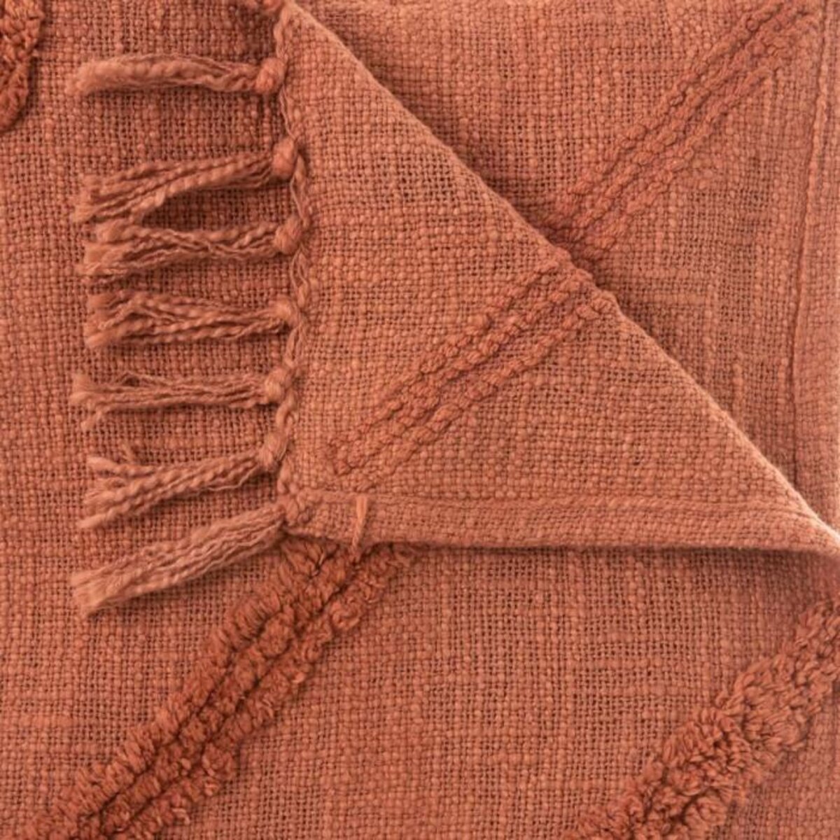 ATMOSPHERA Jeté de Lit Tufté  Inca  130x180cm Terracotta