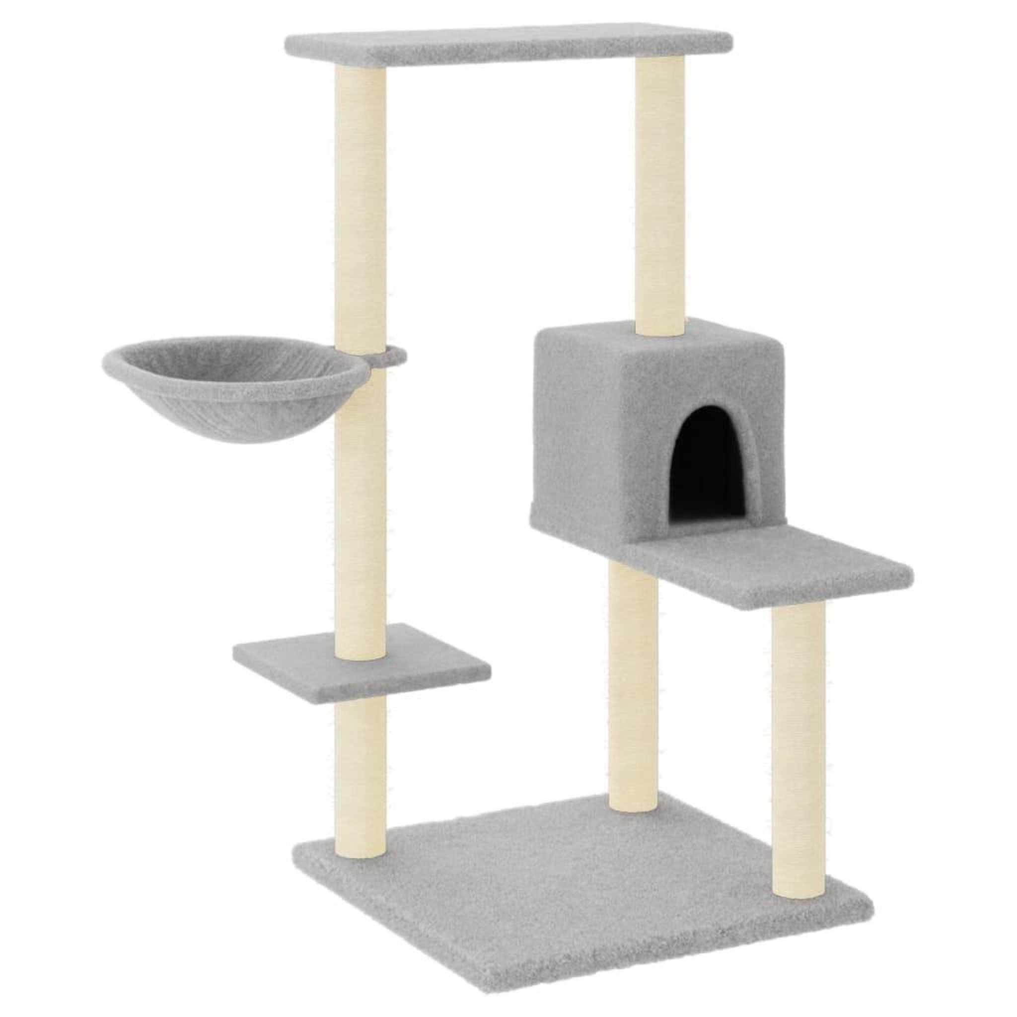 Voir la diapositive 2 : VIDAXL Arbre a chat avec griffoirs en sisal Gris clair 95 cm