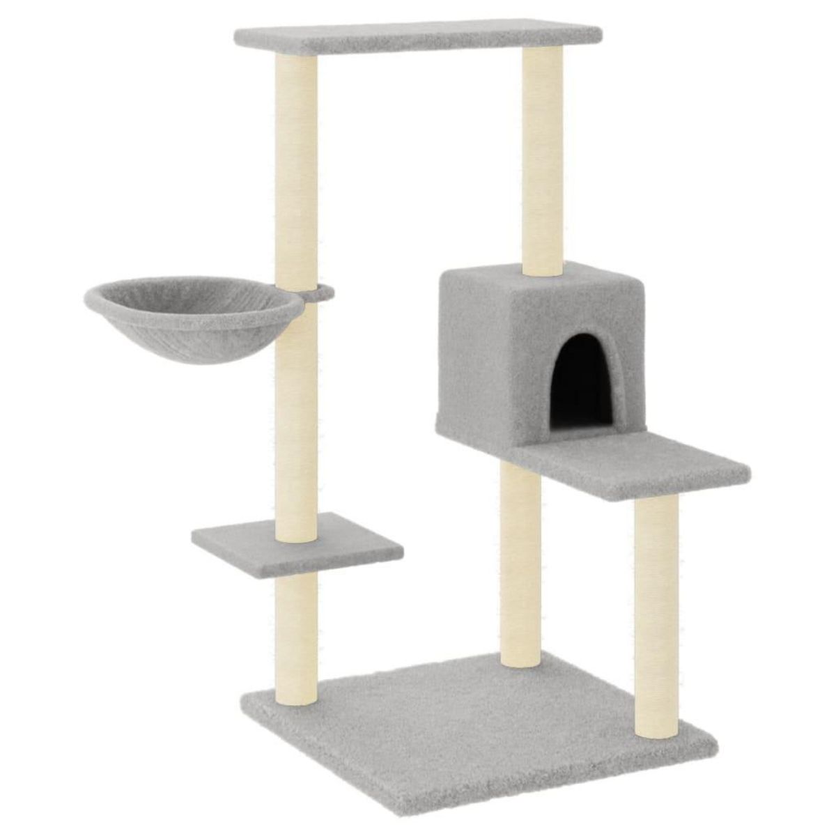 VIDAXL Arbre a chat avec griffoirs en sisal Gris clair 95 cm