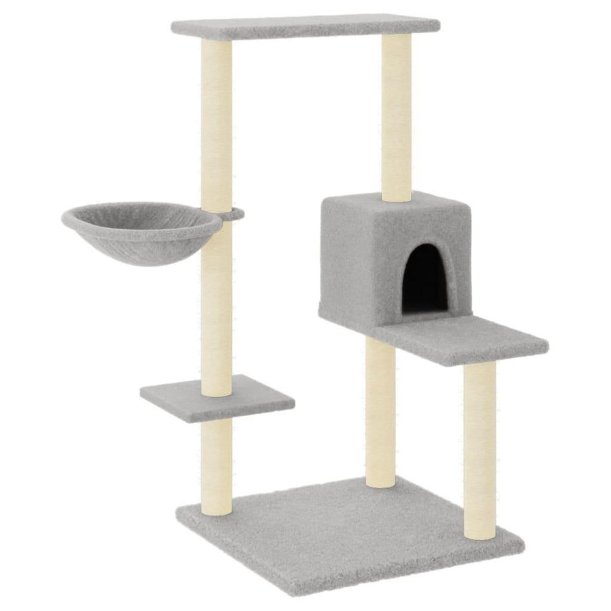 VIDAXL Arbre a chat avec griffoirs en sisal Gris clair 95 cm