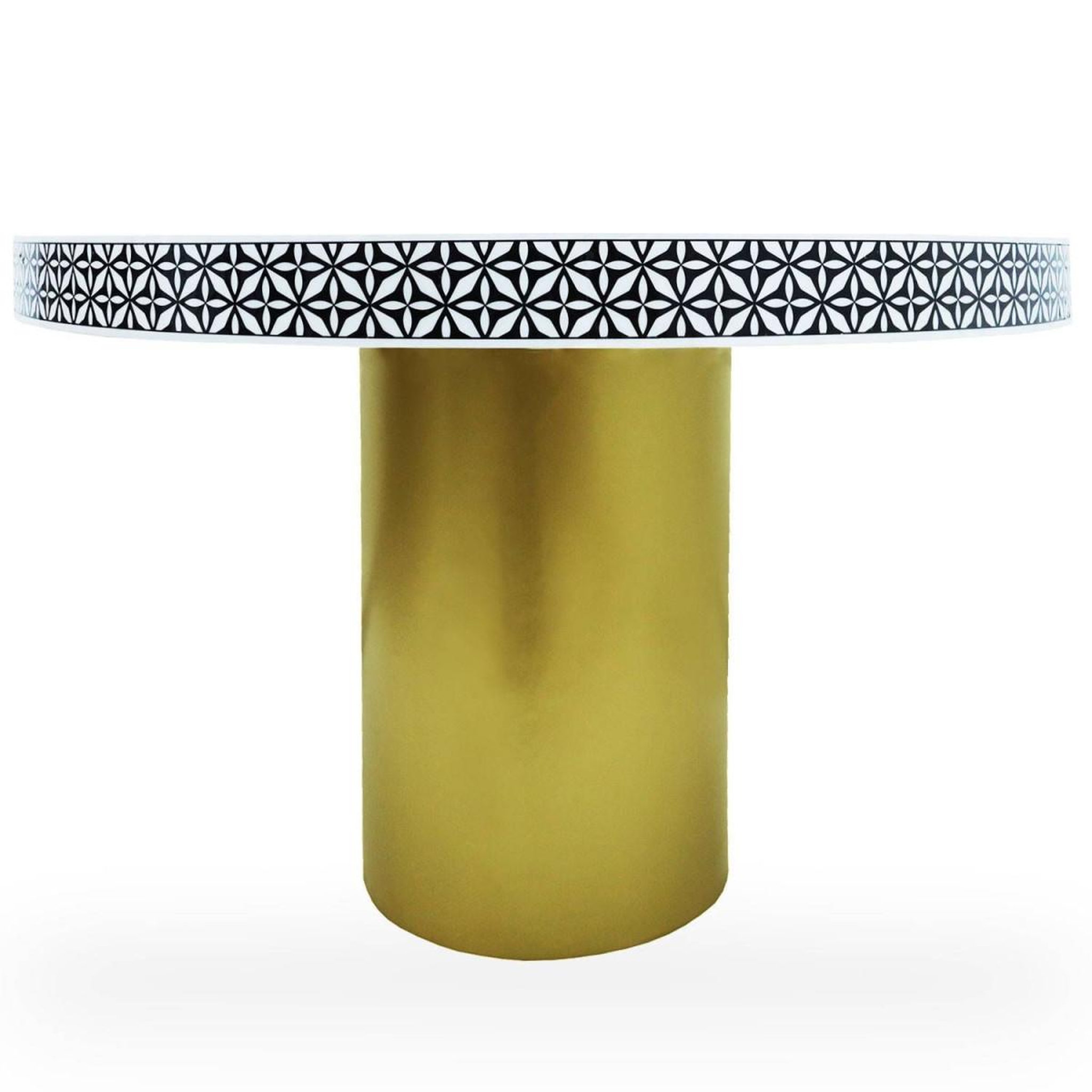 Voir la diapositive 3 : Paris Prix Table à Manger Design  Géométrique  100cm Blanc & Noir