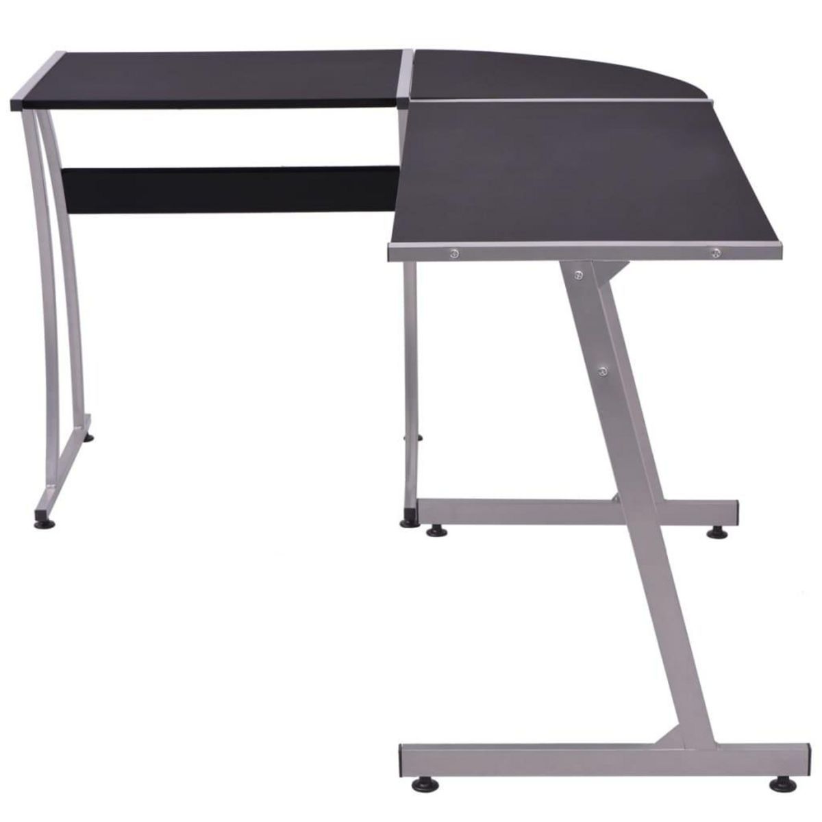 VIDAXL Bureau d'angle en forme de L Noir
