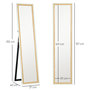 Voir la diapositive 2 : HOMCOM Miroir sur pied et mural design pleine longueur 37 x 157 cm cadre bicolore effet bois clair blanc