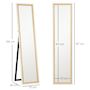 Voir la diapositive 2 : HOMCOM Miroir sur pied et mural design pleine longueur 37 x 157 cm cadre bicolore effet bois clair blanc