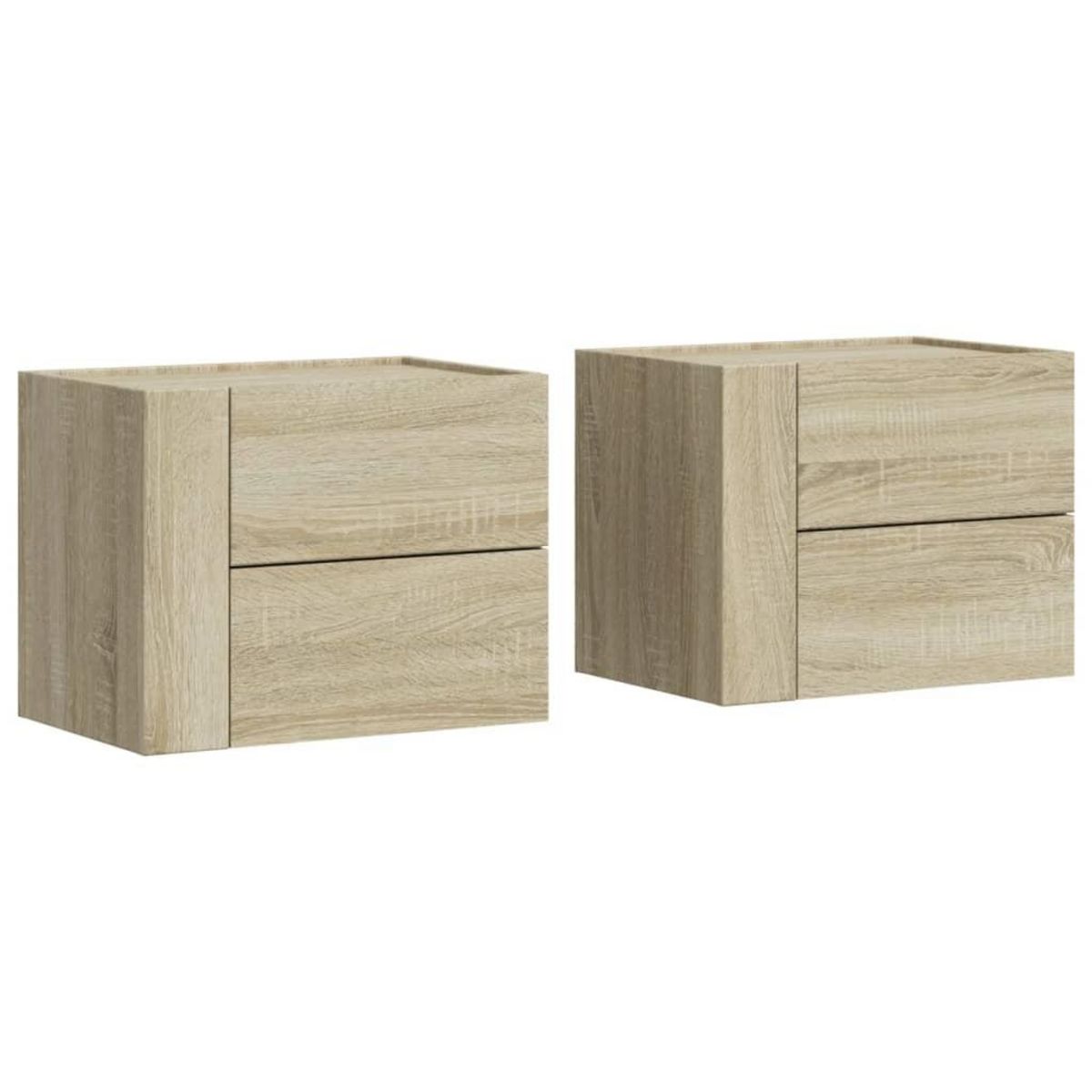 VIDAXL Tables de chevet murales 2 pcs chene sonoma 45x30x35 cm