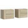 Voir la diapositive 2 : VIDAXL Tables de chevet murales 2 pcs chene sonoma 45x30x35 cm