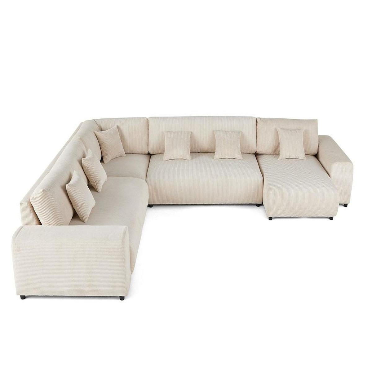 LISA DESIGN Garance - canapé modulable d'angle gauche - 8 places - en velours côtelé