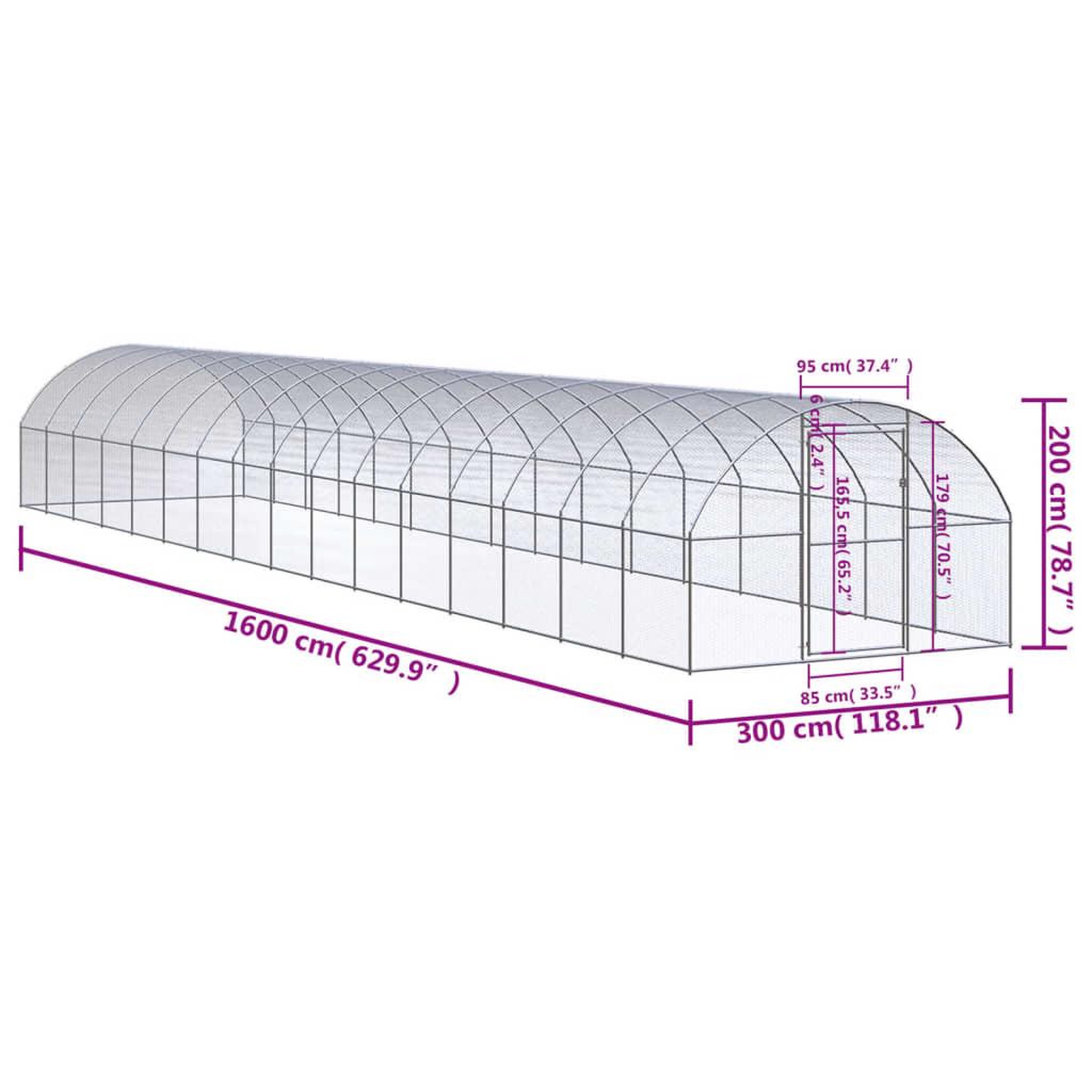 Voir la diapositive 6 : VIDAXL Poulailler d'exterieur 3x16x2 m Acier galvanise