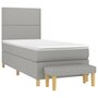 Voir la diapositive 3 : VIDAXL Sommier a lattes de lit avec matelas Gris clair 80x200 cm Tissu