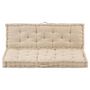 Voir la diapositive 2 : VIDAXL Coussins de plancher de palette lot de 2 Coton Beige