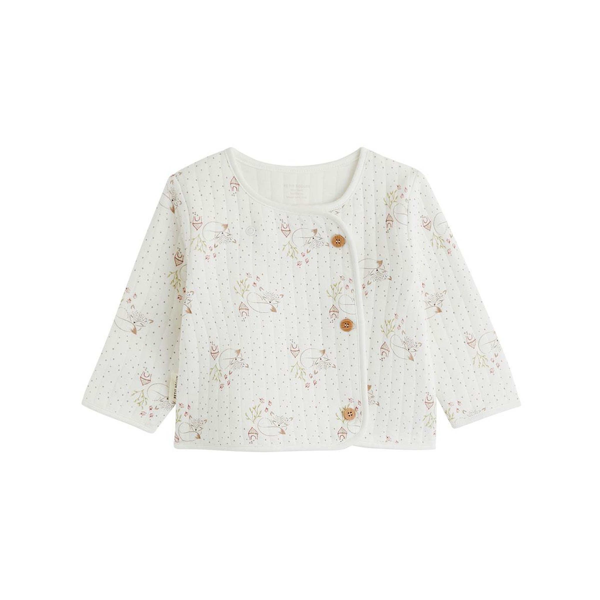 PETIT BEGUIN Veste bébé en molleton doucette. Coloris disponibles : Beige