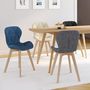 Voir la diapositive 2 : ID MARKET Lot de 4 chaises ROBINE en tissu mix color bleu, gris, beige et noir