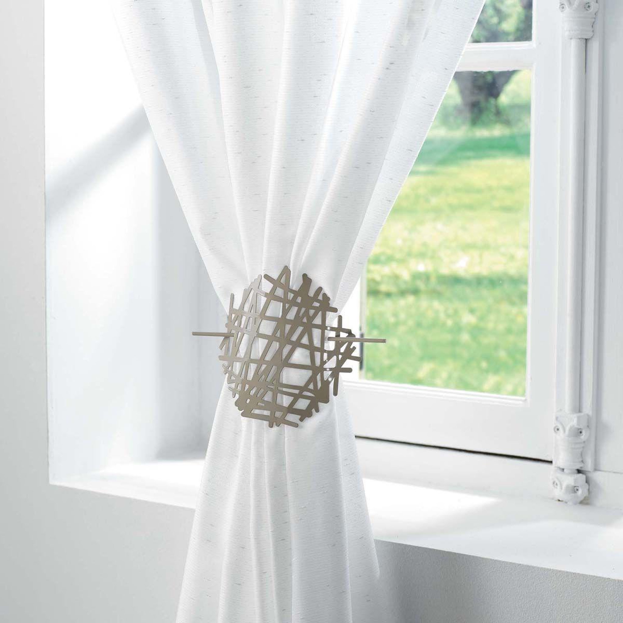 Voir la diapositive 2 : Douceur d'Intérieur Embrasse de rideau broche  pharos  17cm taupe
