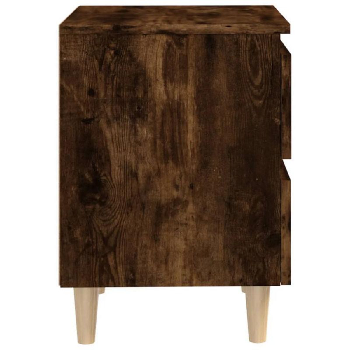 VIDAXL Table de chevet avec pieds en bois Chêne fumé 40x35x50 cm