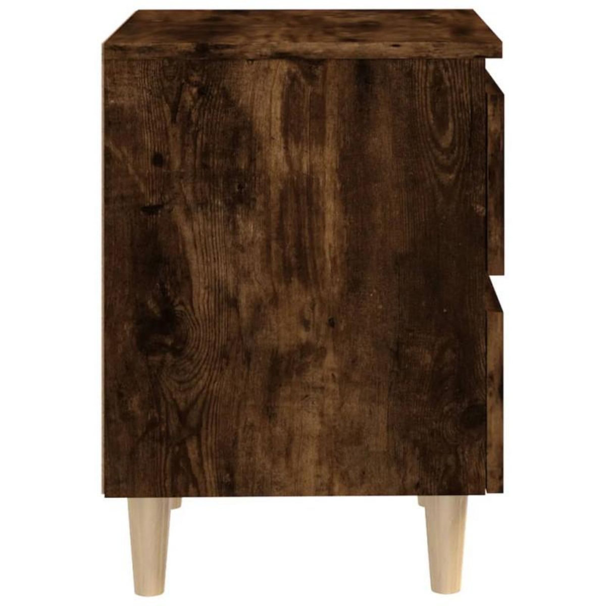 VIDAXL Table de chevet avec pieds en bois Chêne fumé 40x35x50 cm
