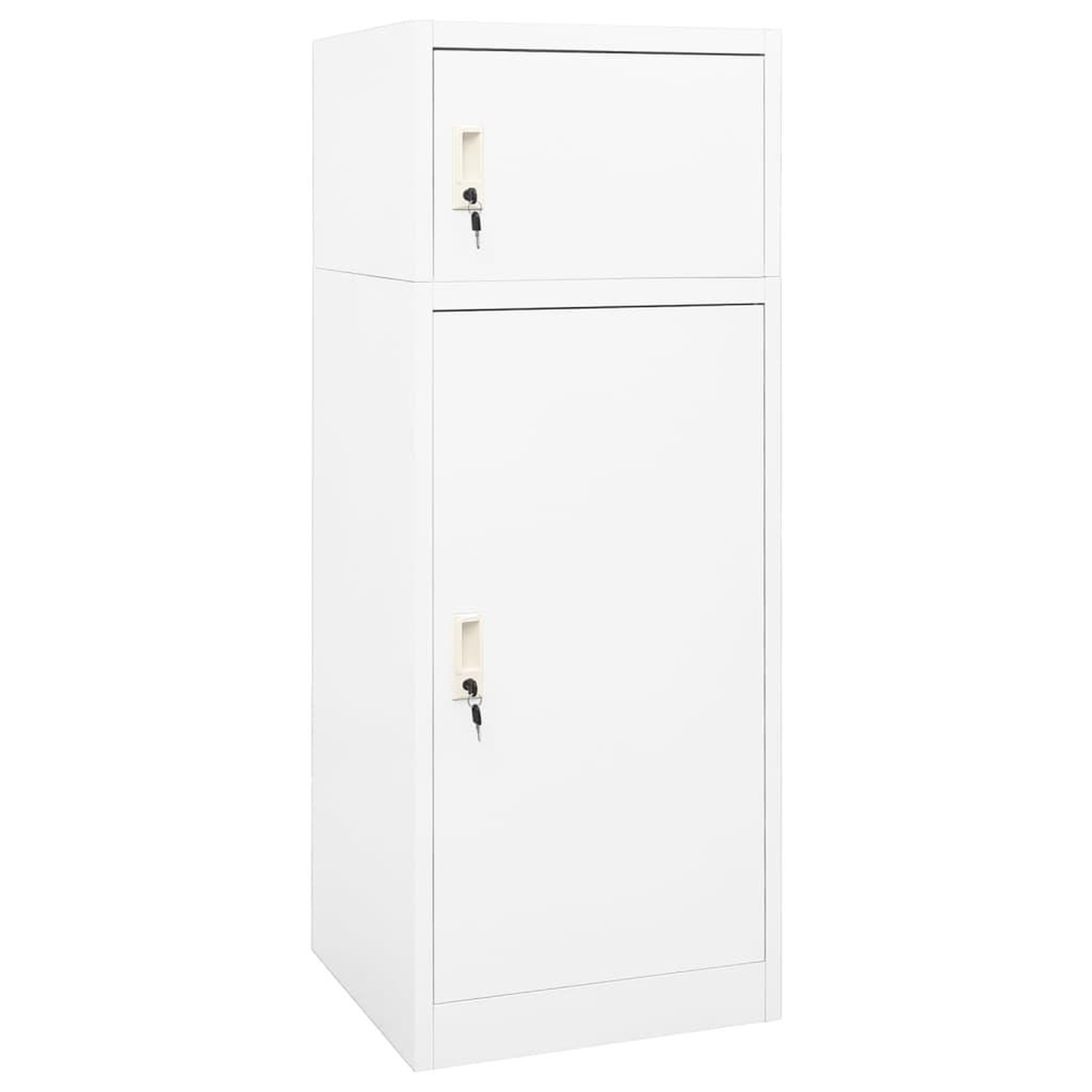 VIDAXL Armoire a selles Blanc 53x53x140 cm Acier