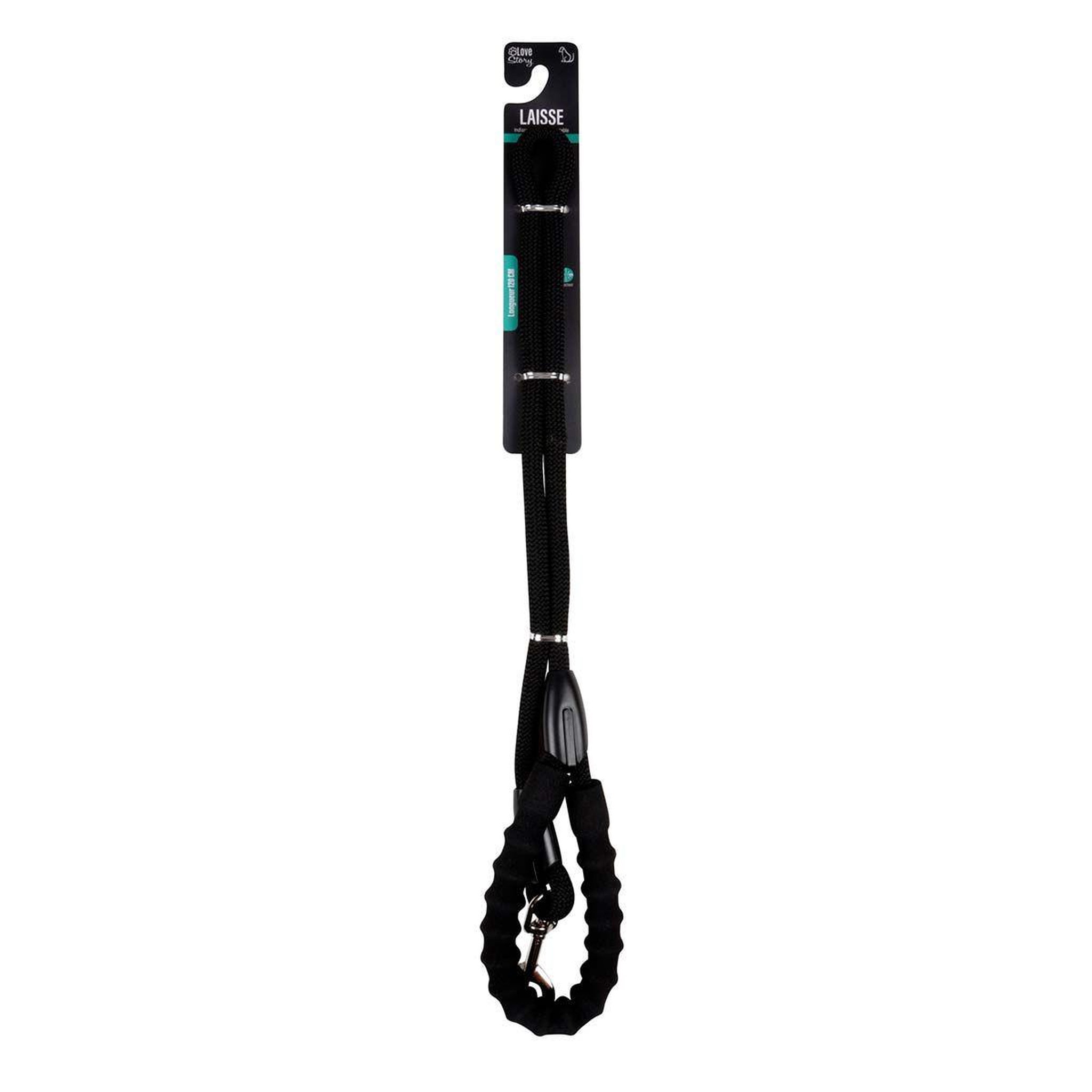 Voir la diapositive 2 : LOVE STORY Laisse pour chien  corde  120cm noir