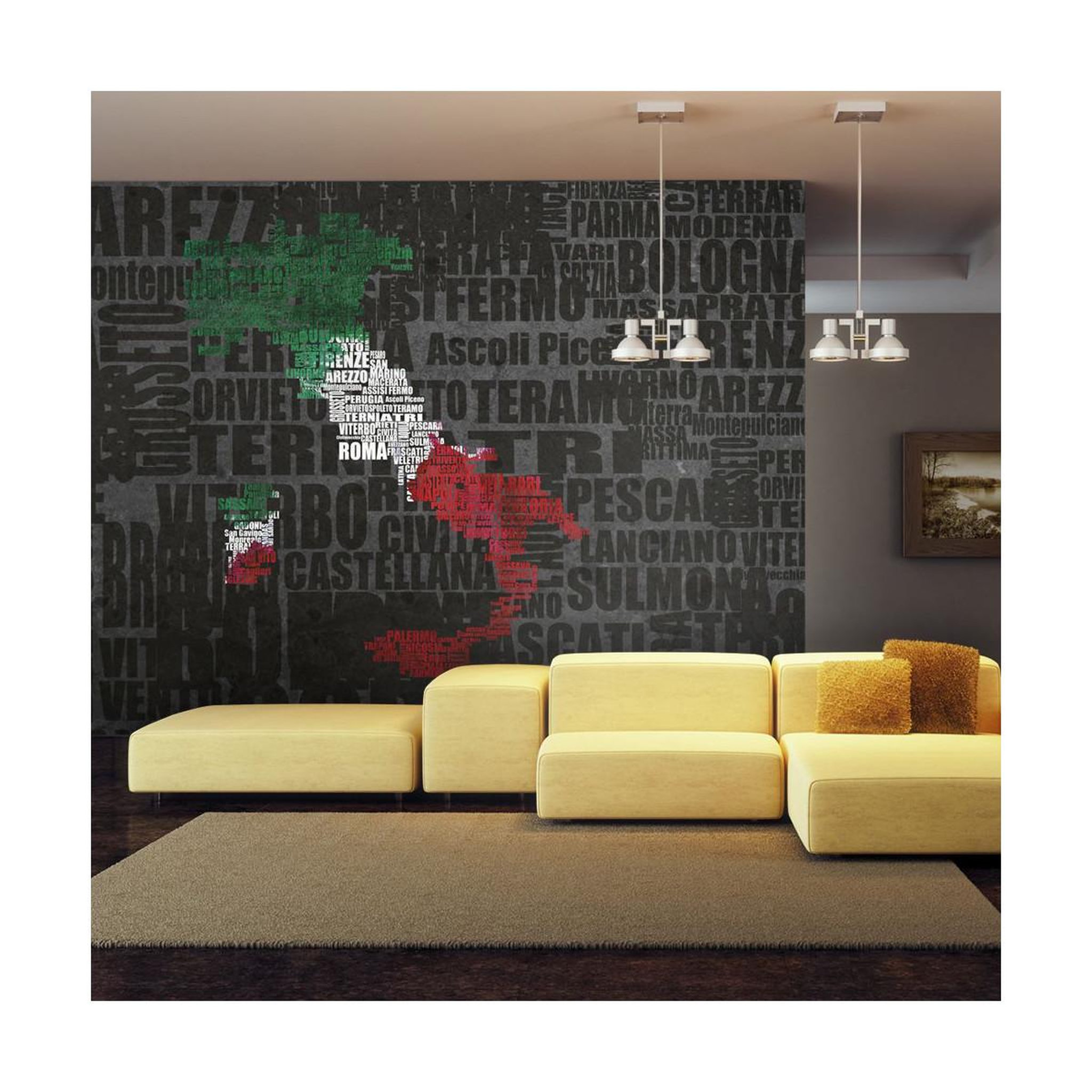 Paris Prix Papier peint  text map of italy  270x450cm