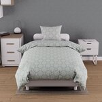 SOLEIL D'OCRE Parure housse de couette coton 57 fils ESMERALDA, par Soleil d'ocre. Coloris disponibles : Bleu, Vert